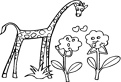 Girafa de vorba cu floricelele